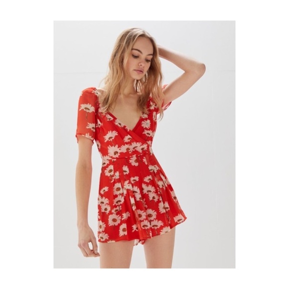 Urban Outfitters Pants - UO Lula Floral Pleated Surplice Romper